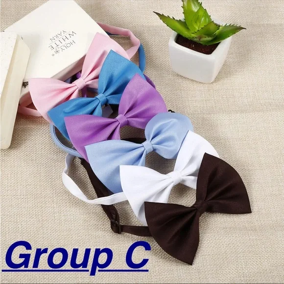 Dog & Cat 🪢 2 Piece Sateen Adjustable Bow Tie Collars - Picture 4 of 8